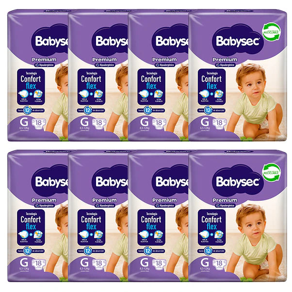Pañal Babysec Premium G - 144 Unidades